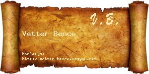 Vetter Bence névjegykártya